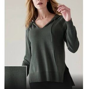 NWT Athleta Evergreen Sweater Hoodie in Bali Green, Women's Medium